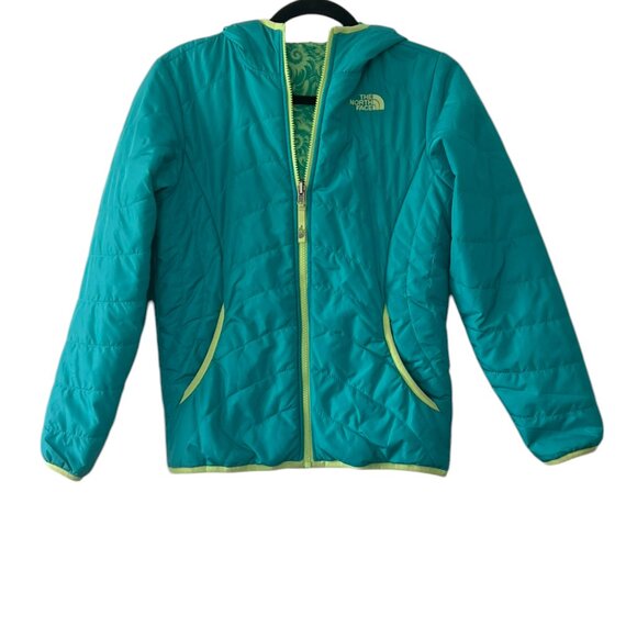 Girl's The North Face Mossbud Swirl Green Reversible Jacket Size L‎ (14/16) - Picture 1 of 6